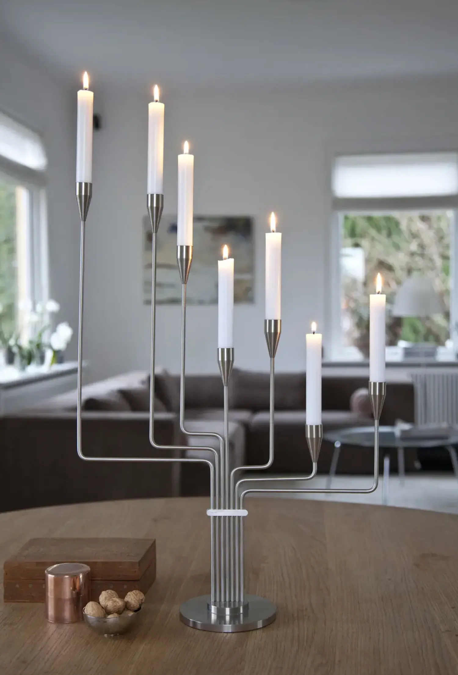 Outlet Piet Hein - Karlsvognen lysestage, H. 63 cm. Rustfrit stål