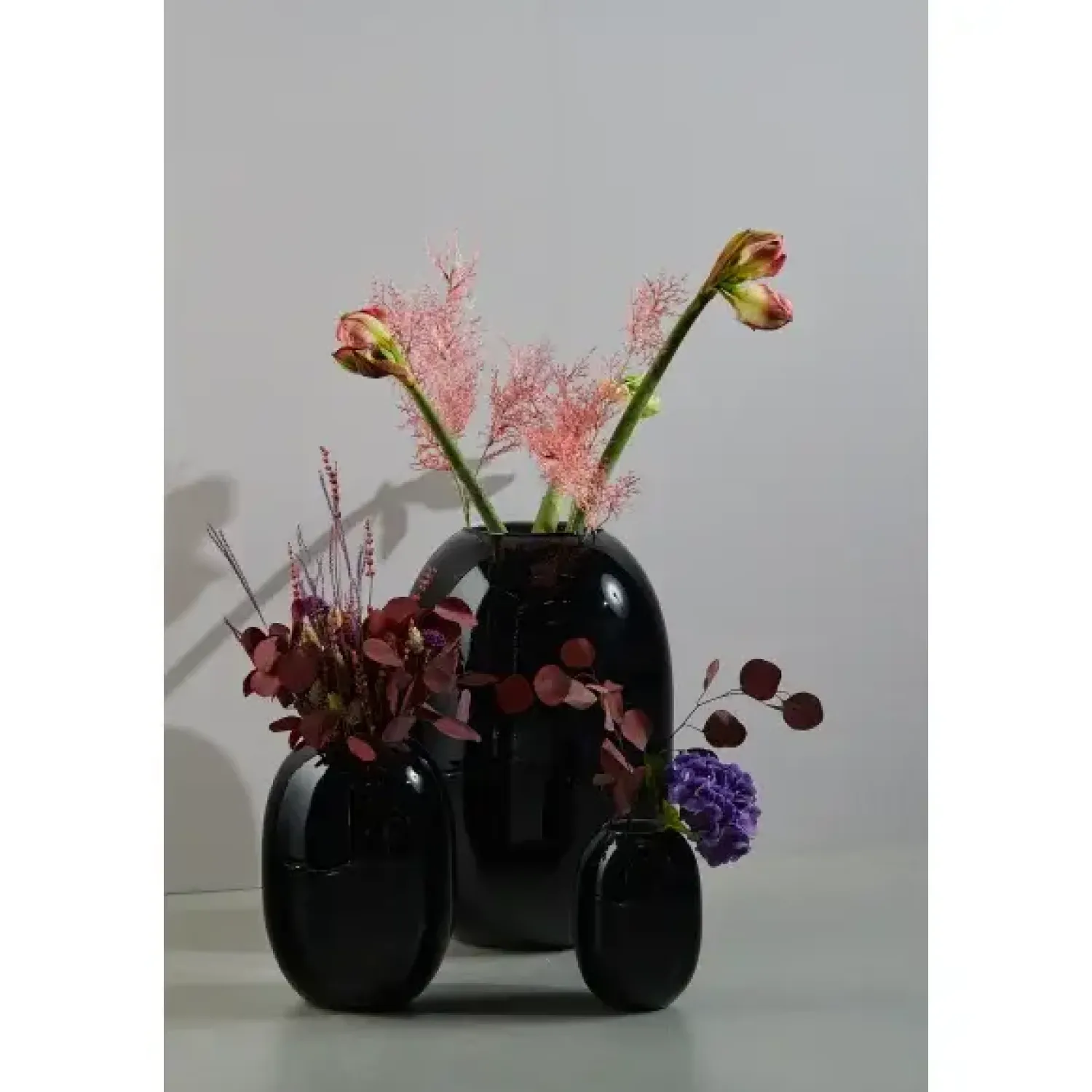 Clearance Piet Hein - Vase glas 16 cm - SORT-OPAL