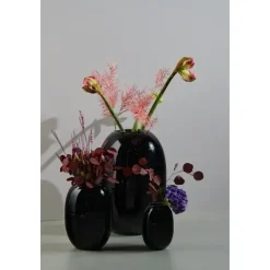 Piet Hein - Vase glas 25 cm - SORT-OPAL