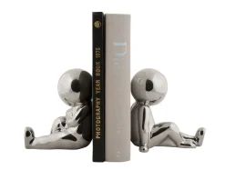 Clearance Present time - Bookend Joey ceramic chrome plated, Set of 2pcs