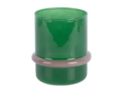 Clearance Present time - Candle holder Animado Anillo retro green w. soft pink