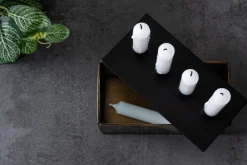 Outlet Present time - Candle holder Boxed rectangle glass black