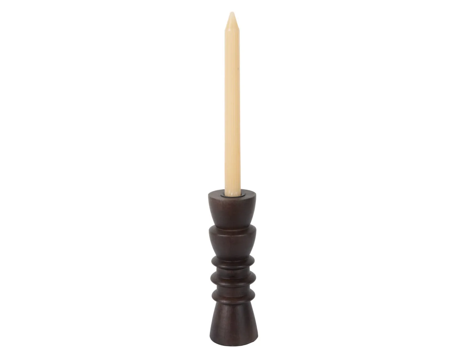 Online Present time - Candle holder Formado Medium mango wood walnut lacquered