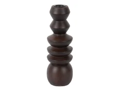 Clearance Present time - Candle holder Formado Large mango wood walnut lacquer