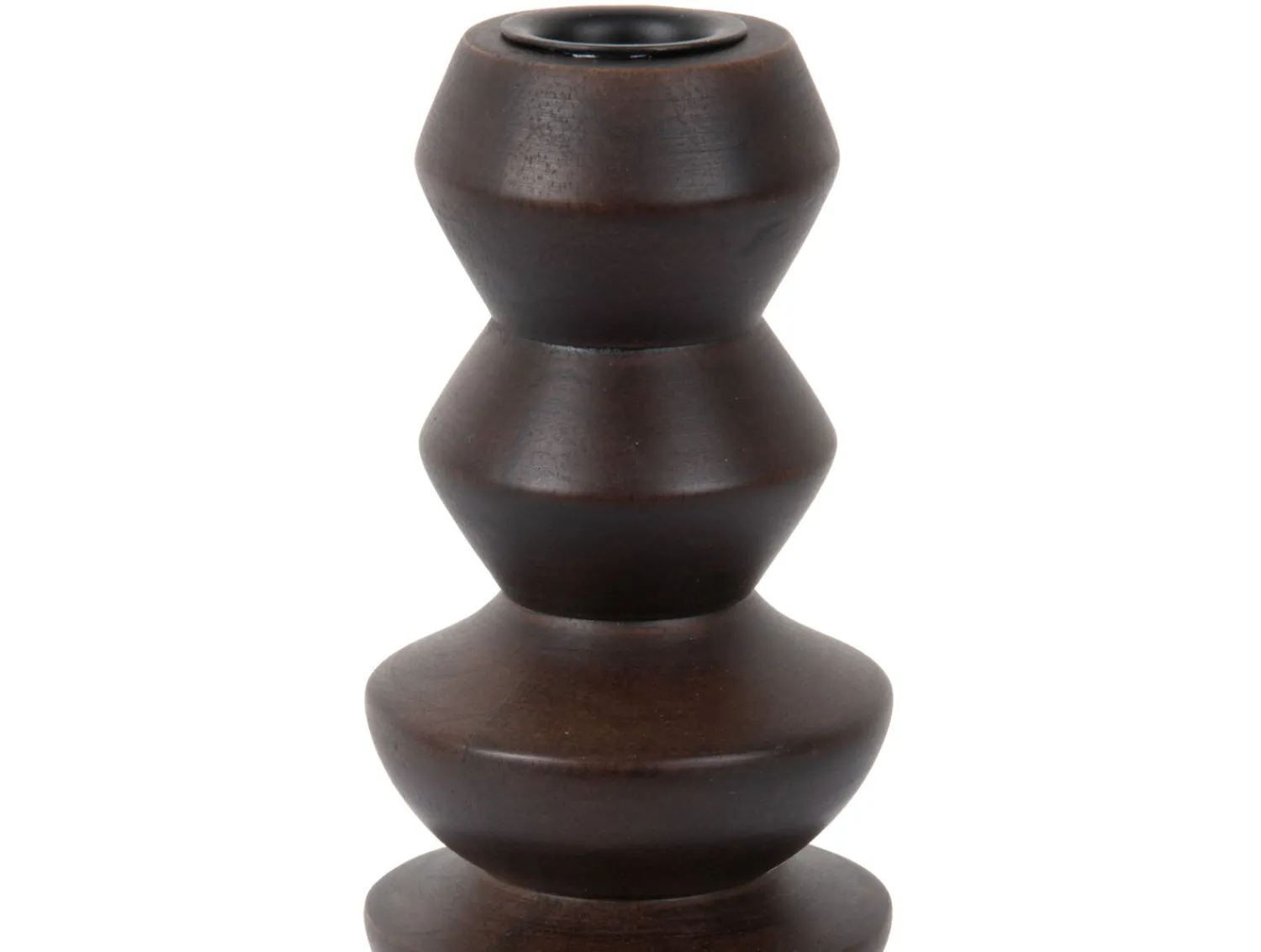 Clearance Present time - Candle holder Formado Large mango wood walnut lacquer