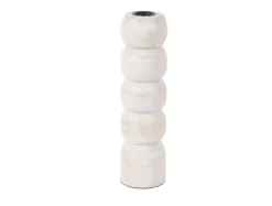Sale Present time - Candle holder Modelar Large mango wood white wash