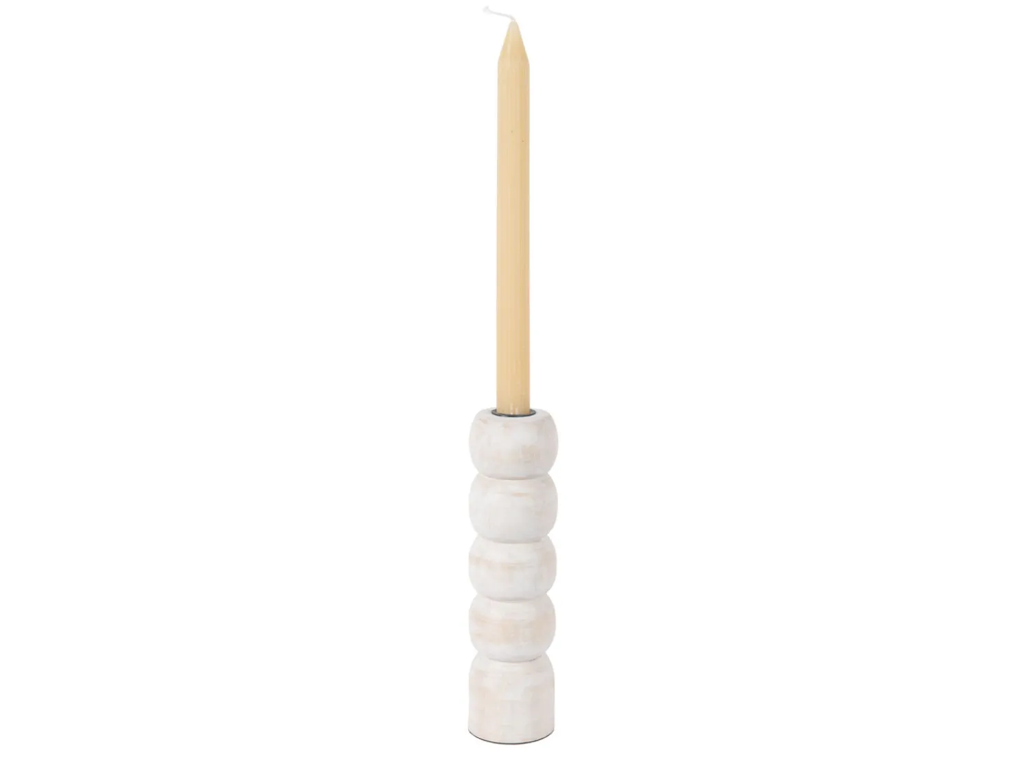 Sale Present time - Candle holder Modelar Large mango wood white wash