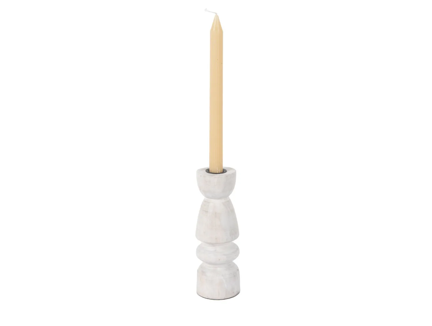 Outlet Present time - Candle holder Modelar Medium mango wood white wash