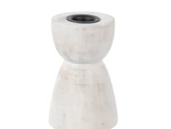 Outlet Present time - Candle holder Modelar Medium mango wood white wash