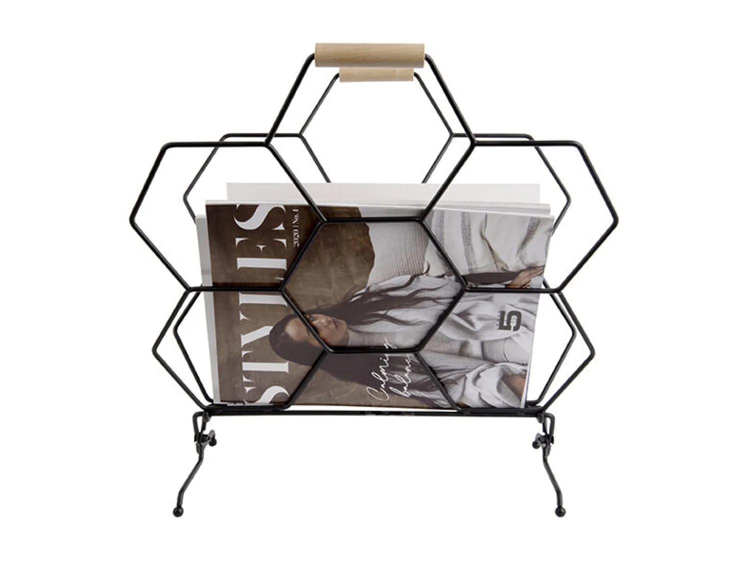 Sale Present time - Magazine rack Honeycomb matt black