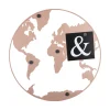 New Present time - Memo board World Map w. magnets iron light pink