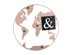 New Present time - Memo board World Map w. magnets iron light pink