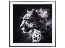 Best Present time - Photo art Leopard glass black & white