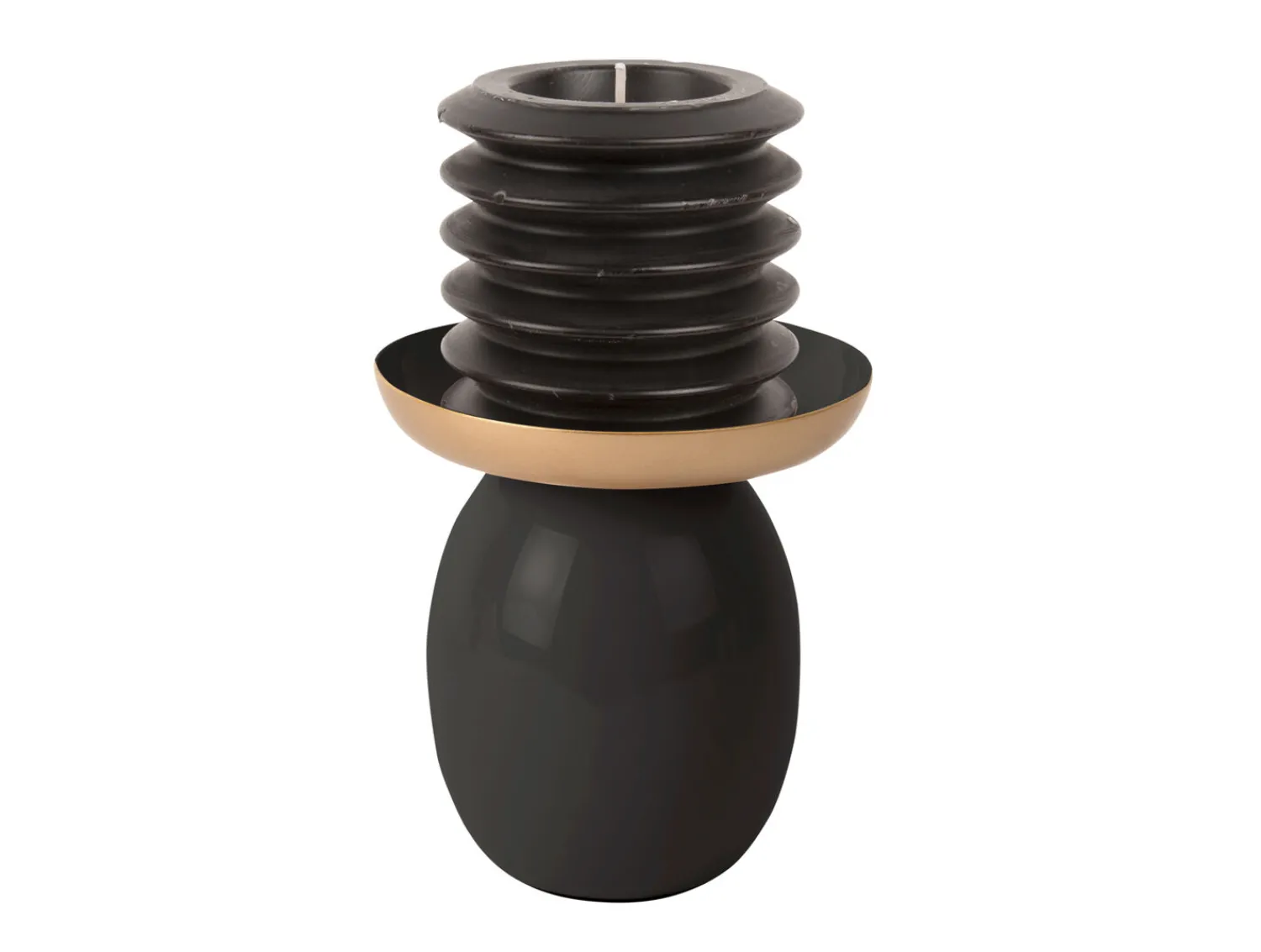 Discount Present time - Pillar candle holder Mila small iron enamel black