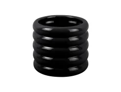 Outlet Present time - Plant Pot Bobbly Glazed ceramic small black
