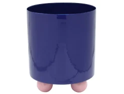 Online Present time - Plant pot Double Funky large cobalt blue w. soft pink