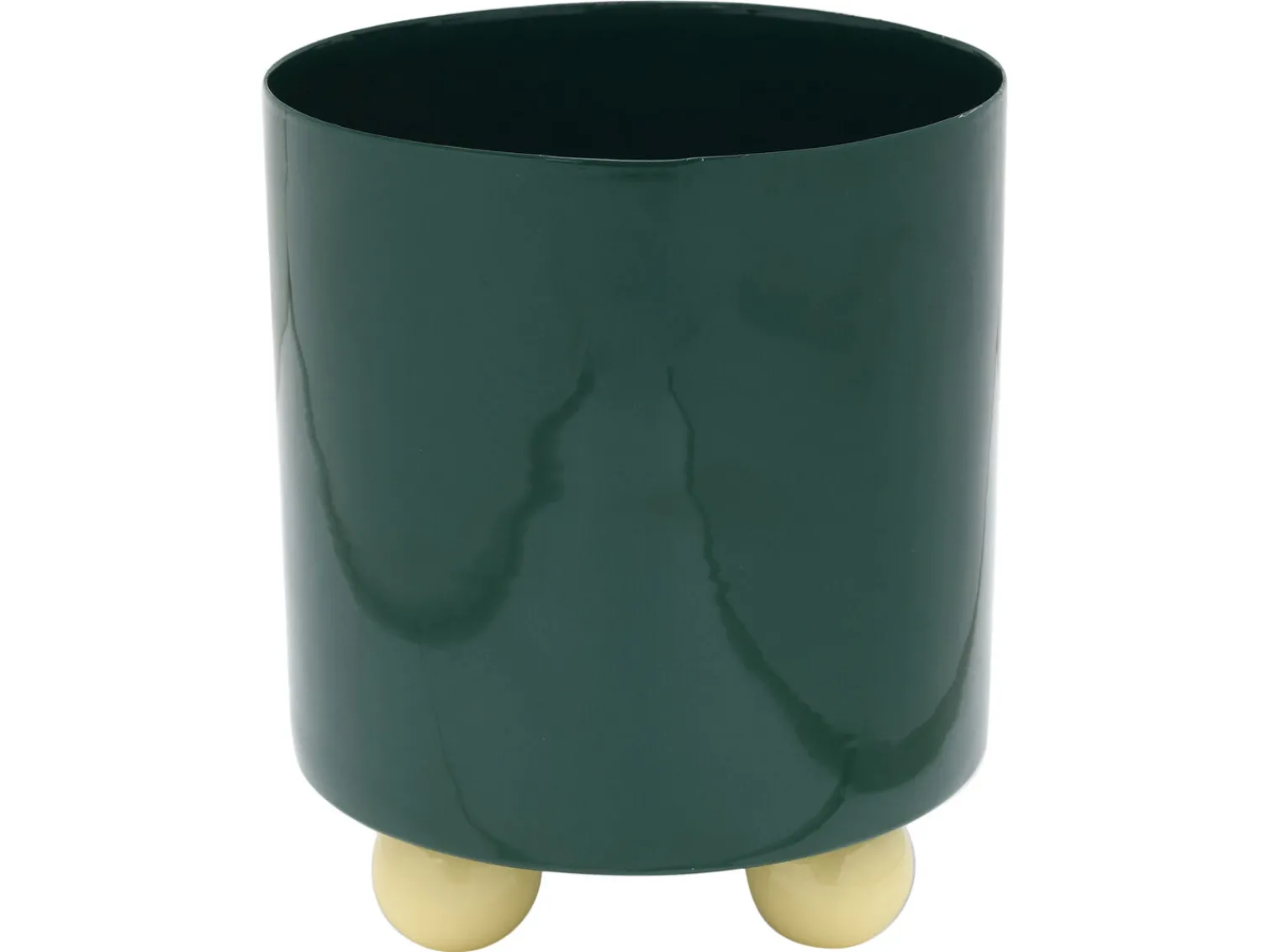Outlet Present time - Plant pot Double Funky medium retro green w. soft yellow