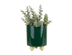 Outlet Present time - Plant pot Double Funky medium retro green w. soft yellow