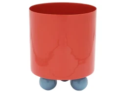 Online Present time - Plant pot Double Funky small bright red w. air blue