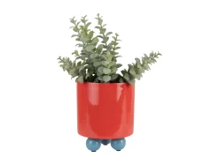 Online Present time - Plant pot Double Funky small bright red w. air blue
