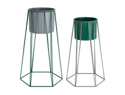 New Present time - Plant pot set Cool Retro mouse grey w. retro green