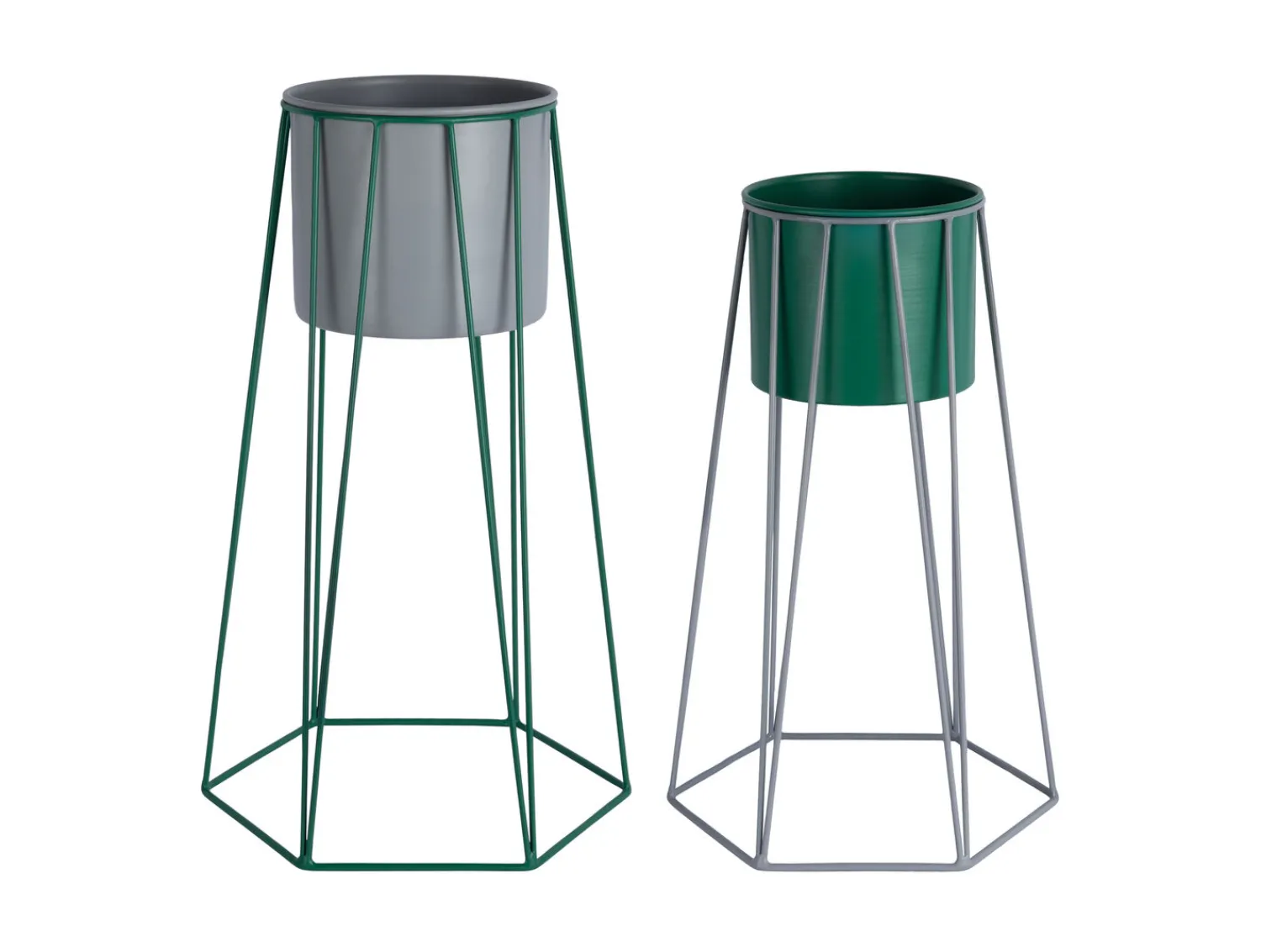 New Present time - Plant pot set Cool Retro mouse grey w. retro green