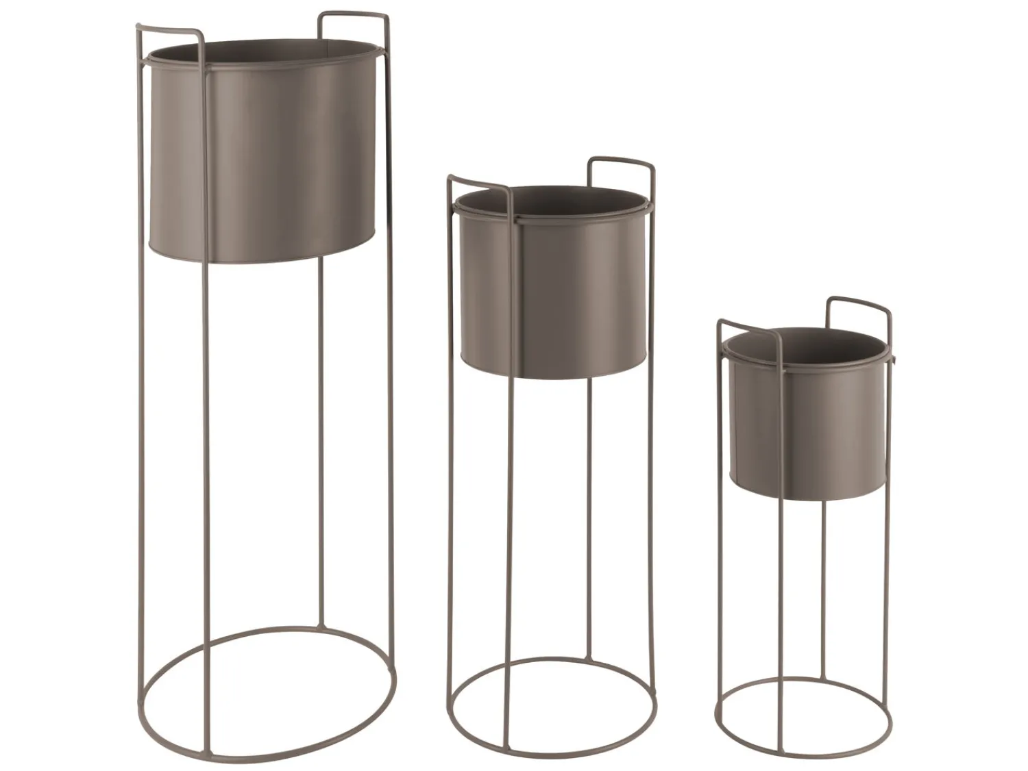 Discount Present time - Plant pot set Essence round iron moss green