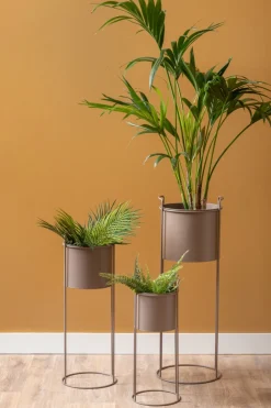 Discount Present time - Plant pot set Essence round iron moss green
