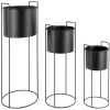 Outlet Present time - Plant pot set Essence round iron black