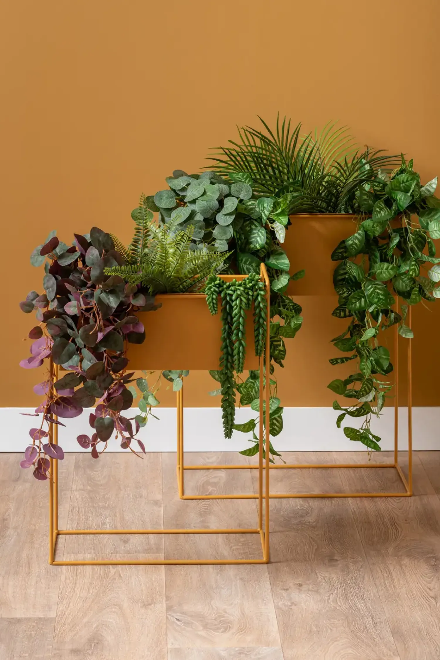 Clearance Present time - Plant pot set Essence straight iron ochre yellow