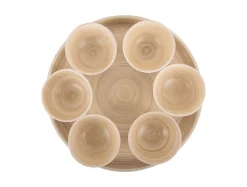 Present time - Snack tray Puro round bamboo white