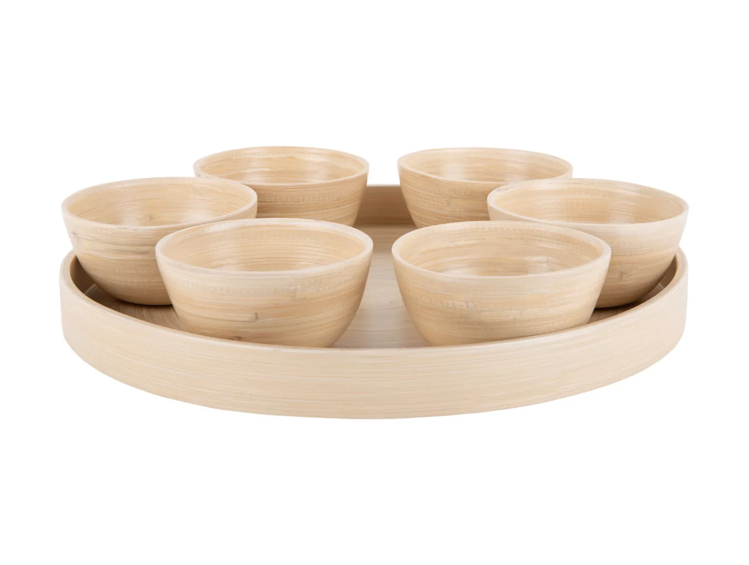 Hot Present time - Snack tray Puro round bamboo natural
