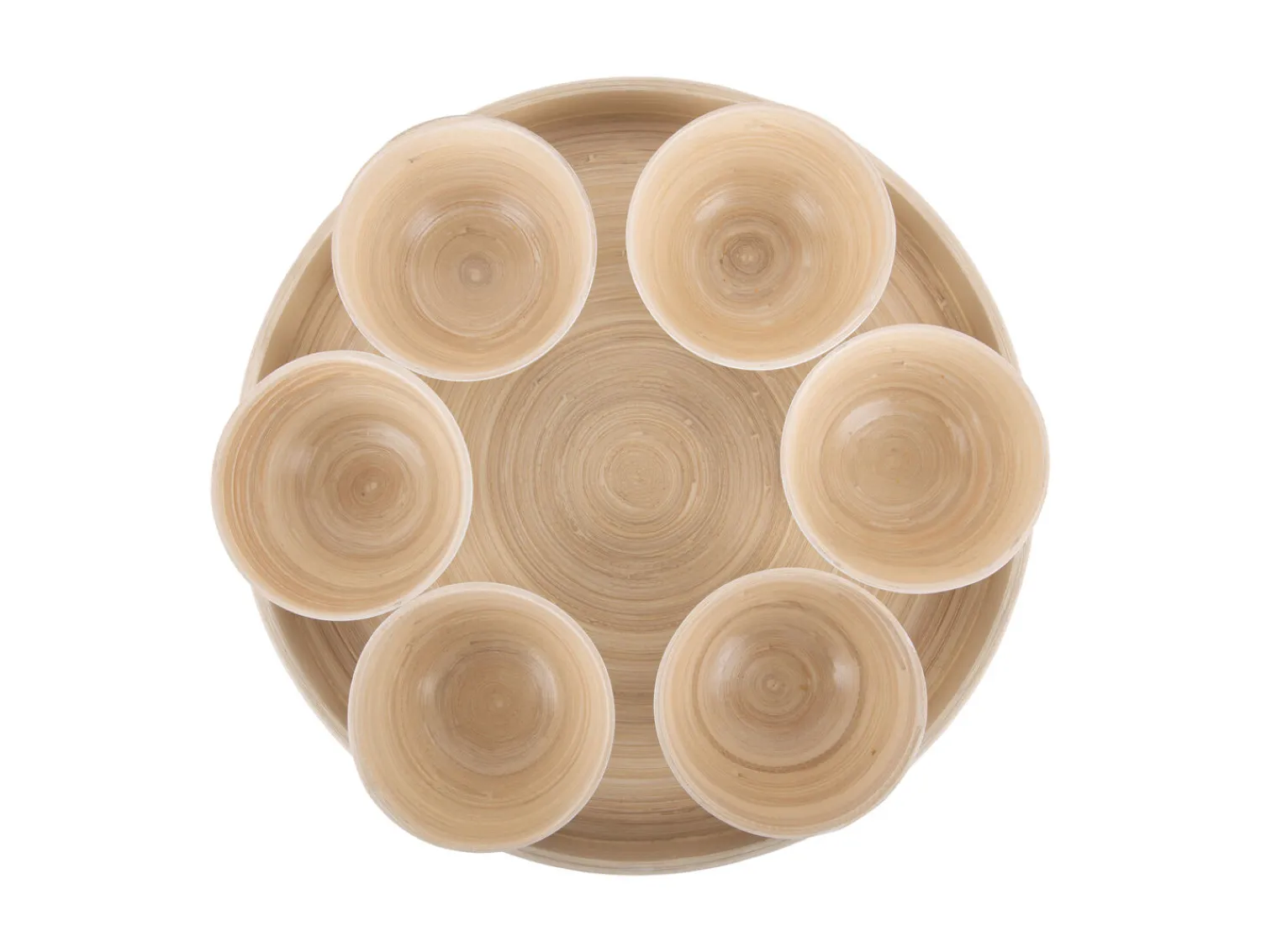 Hot Present time - Snack tray Puro round bamboo natural