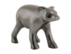 Clearance Present time - Statue Bear metal gun metal