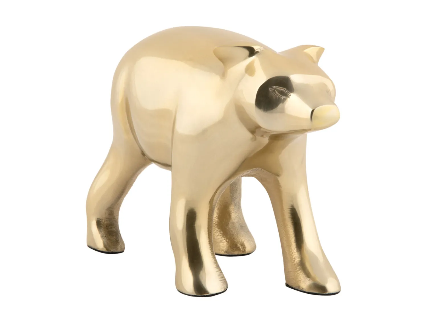 New Present time - Statue Bear metal gold plated
