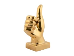Sale Present time - Statue Okay ceramic gold plated