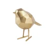 Present time - Statue Origami bird small polyresin gold