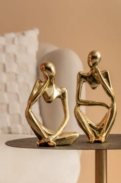 New Present time - Statue Wondering polyresin gold plated