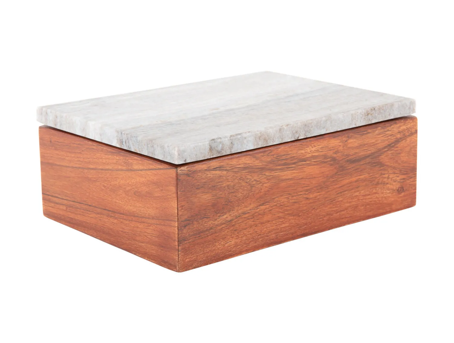 Outlet Present time - Storage box Acacia large brown marble lid