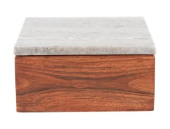 Online Present time - Storage box Acacia brown marble lid