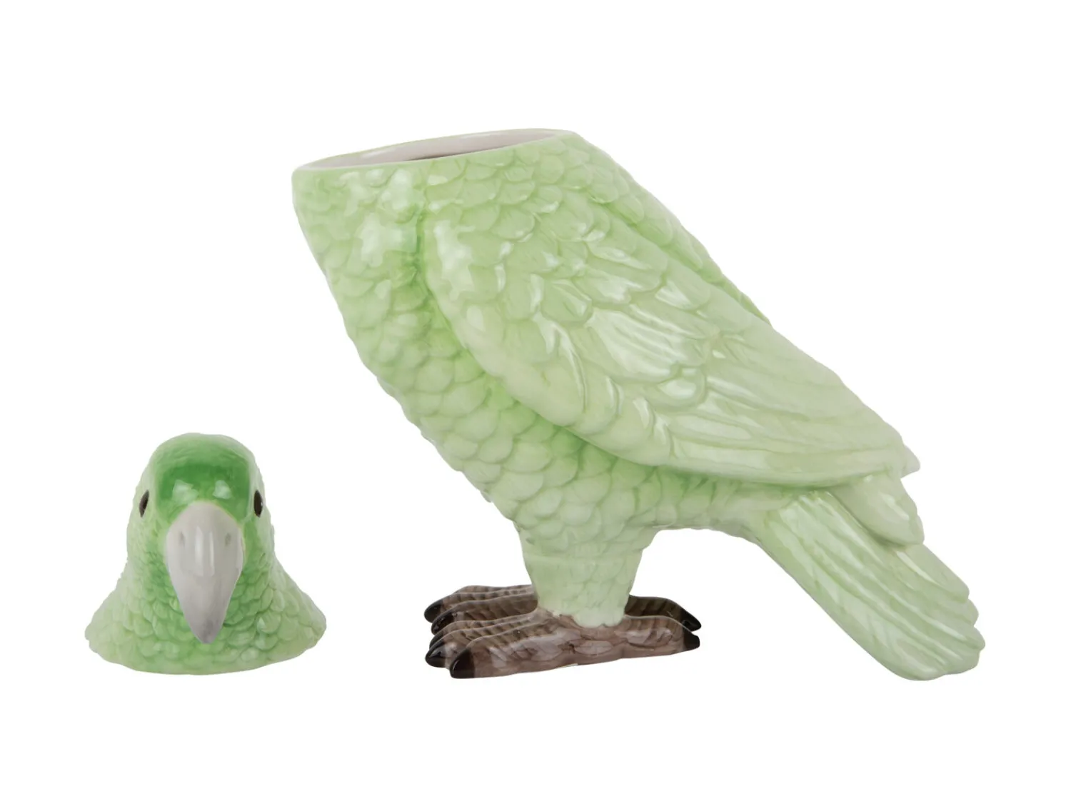 New Present time - Storage jar Bird soft green
