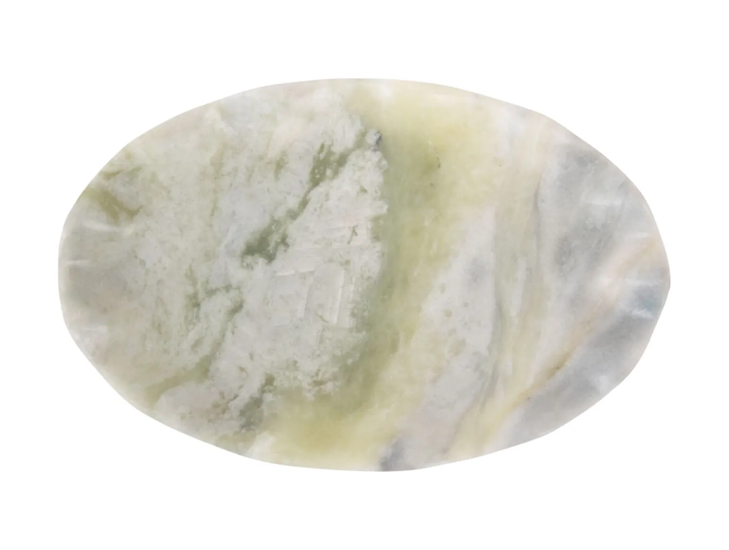 Present time - Tray Waved oval small marble himalayan green