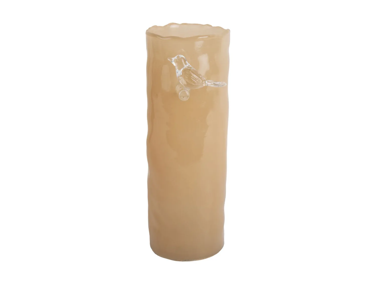 Sale Present time - Vase Bird On Branch large soft yellow