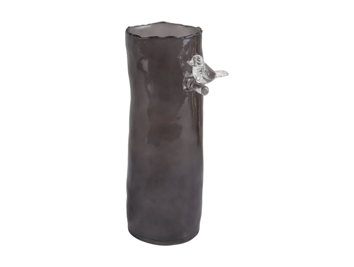 New Present time - Vase Bird On Branch large dark grey