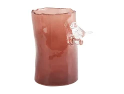 Best Present time - Vase Bird On Branch small red ochre