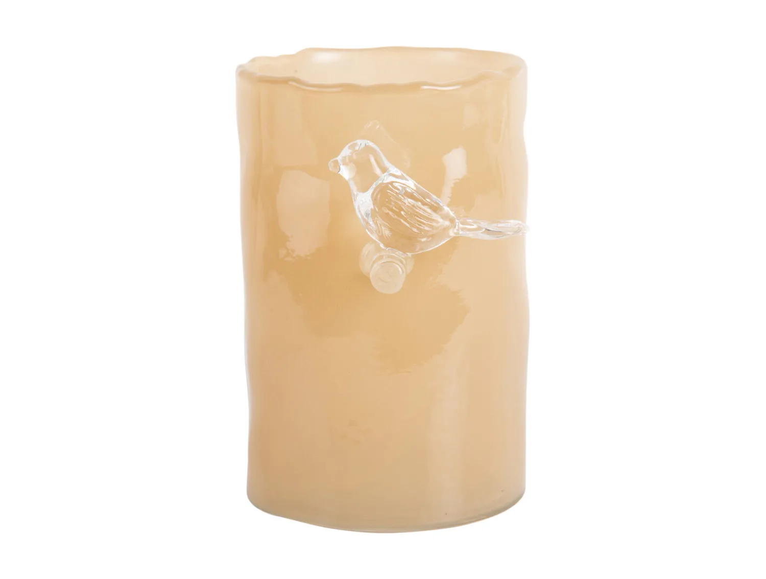 New Present time - Vase Bird On Branch small soft yellow