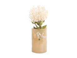 New Present time - Vase Bird On Branch small soft yellow