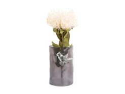 Present time - Vase Bird On Branch small dark grey