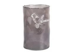 Present time - Vase Bird On Branch small dark grey