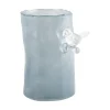 Hot Present time - Vase Bird On Branch small misty blue